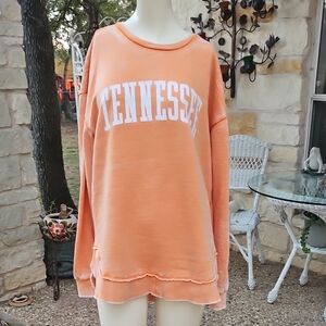 Pressbox By Royce Apparel XL Orange Distressed Fleece Sweatshirt TENNESSEE